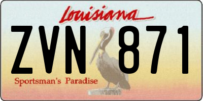 LA license plate ZVN871