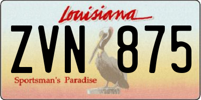 LA license plate ZVN875