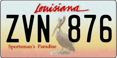 LA license plate ZVN876