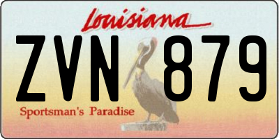 LA license plate ZVN879