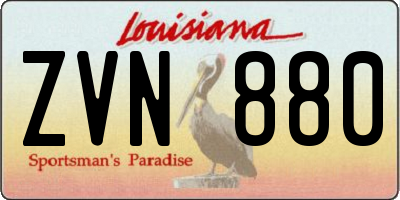 LA license plate ZVN880