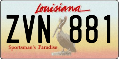 LA license plate ZVN881