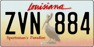 LA license plate ZVN884