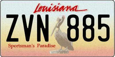 LA license plate ZVN885