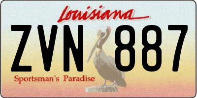 LA license plate ZVN887