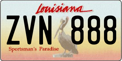 LA license plate ZVN888