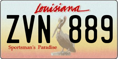 LA license plate ZVN889