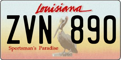 LA license plate ZVN890