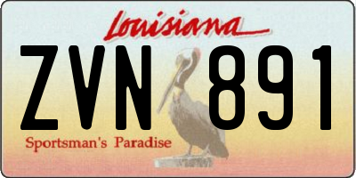 LA license plate ZVN891