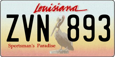 LA license plate ZVN893