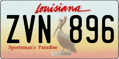 LA license plate ZVN896