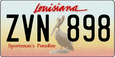 LA license plate ZVN898