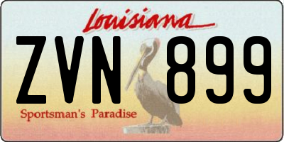 LA license plate ZVN899