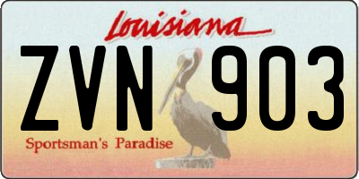 LA license plate ZVN903