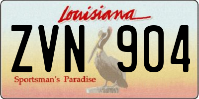 LA license plate ZVN904