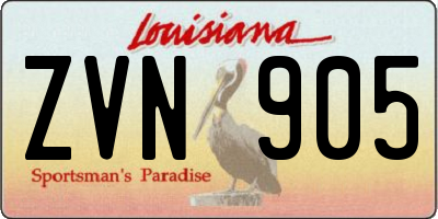 LA license plate ZVN905