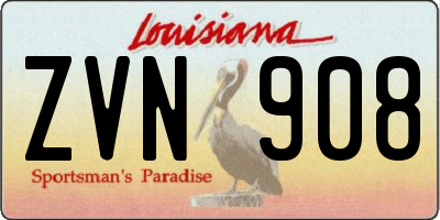LA license plate ZVN908
