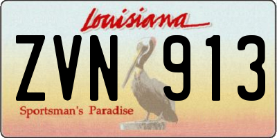 LA license plate ZVN913