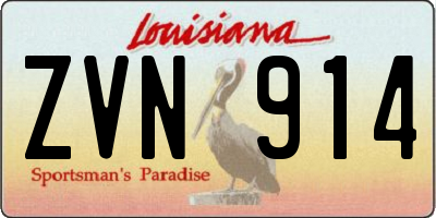 LA license plate ZVN914