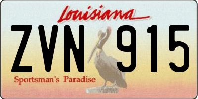 LA license plate ZVN915