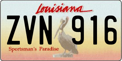 LA license plate ZVN916