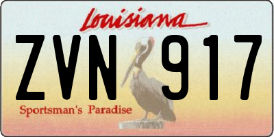 LA license plate ZVN917