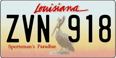 LA license plate ZVN918