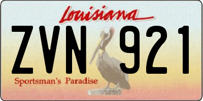 LA license plate ZVN921