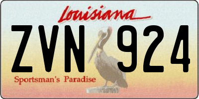 LA license plate ZVN924