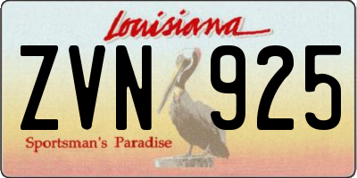 LA license plate ZVN925