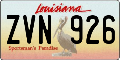 LA license plate ZVN926