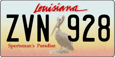 LA license plate ZVN928