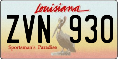 LA license plate ZVN930