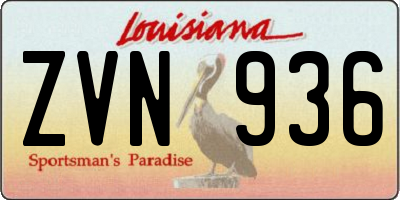 LA license plate ZVN936