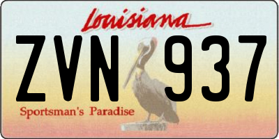 LA license plate ZVN937