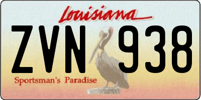 LA license plate ZVN938