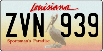 LA license plate ZVN939