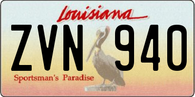 LA license plate ZVN940