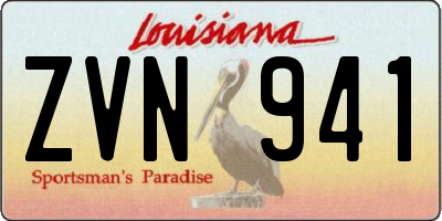 LA license plate ZVN941