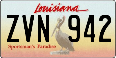 LA license plate ZVN942