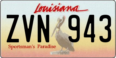 LA license plate ZVN943