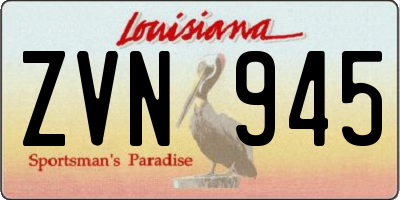 LA license plate ZVN945