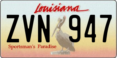 LA license plate ZVN947