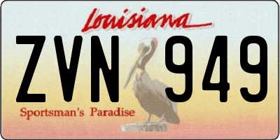 LA license plate ZVN949