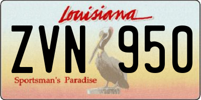 LA license plate ZVN950