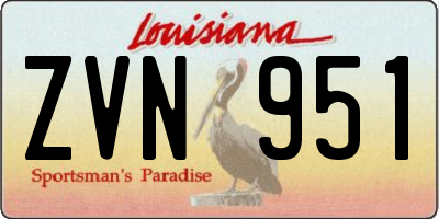 LA license plate ZVN951