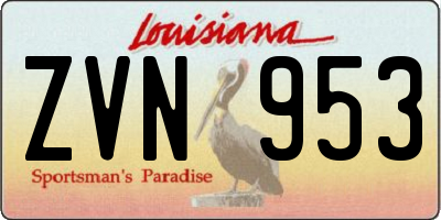 LA license plate ZVN953