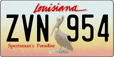 LA license plate ZVN954