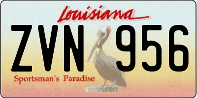 LA license plate ZVN956