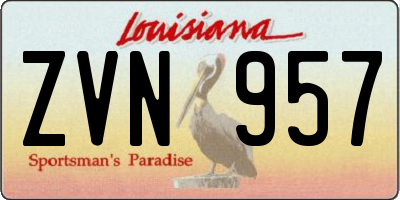 LA license plate ZVN957